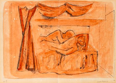MASSIMO CAMPIGLI (1895 - 1971) - Amanti (from the series Il lamento del Gabelliere) 1945 