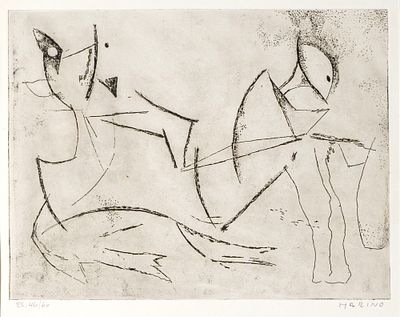 MARINO MARINI (1901 - 1980) - Guerriero 1971 Etching and drypoint, ed. 46/60, part of the folder 