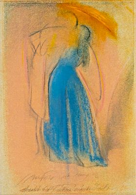 PIERO GUCCIONE (1935 - 2018) - Per T. e Isotta da Hayez 2000 Mixed media on Fabriano paper 33,8 x 