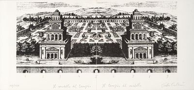 GIULIO PAOLINI (1940) - Il modello del tempio / Il tempio del modello 1986 Litograph, ed. XIX/XXX 