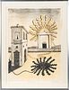GIORGIO DE CHIRICO (1888 - 1978) - Sole sul tempio 1969 
Litograph, ed. P.A. from a complete Image - 1