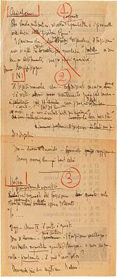 Benito Mussolini - Appunti autografi su pagina di calendario dell'ottobre 1928 - Benito Mussolini 