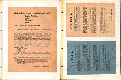 Lotti&amp;Collezioni - D'ANNUNZIO/FIUME - 1919/1922 - Splendida collezione di 295 volantini del periodo in 4 grandi album