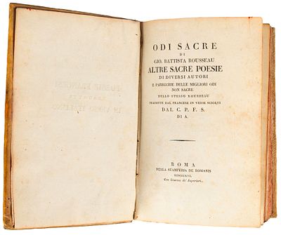 Rousseau G. B. - Odi sacre e altre sacre poesie di diversi autori e parecchie delle migliori odi non sacre dello stesso Rousseau