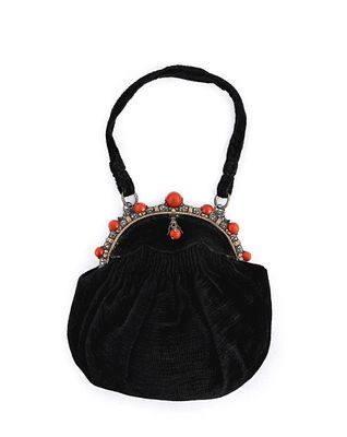 Buccellati, borsetta da sera in argento e corallo,1930 ca - Buccellati, borsetta da sera in 