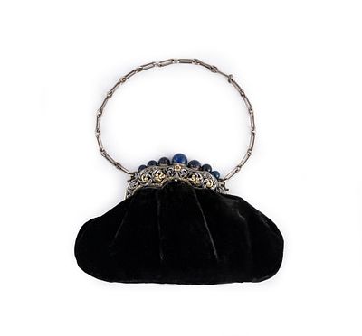 Buccellati, borsetta da sera in argento e lapislazzuli, 1930 ca - Buccellati, borsetta da sera in 