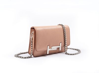 Borsa mini TT - TOD'S Borsa mini TT In pelle rosa, catena e dettagli in metallo argento 18,5 x 13 