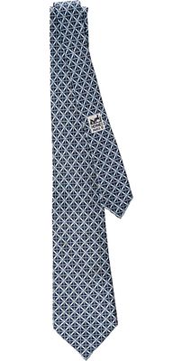 Cravatta 7477 IA - Herm&egrave;s Cravatta 7477 IA In seta, motivi geometrici su fondo blu In buone condizioni