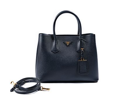 Borsa Media Double Saffiano - PRADA Borsa Media Double Saffiano 2015 In pelle blue 33 x 25 x 14.5 