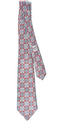 Cravatta 7465 HA - Herm&egrave;s Cravatta 7465 HA In seta, re sole su fondo rosso In ottime condizioni