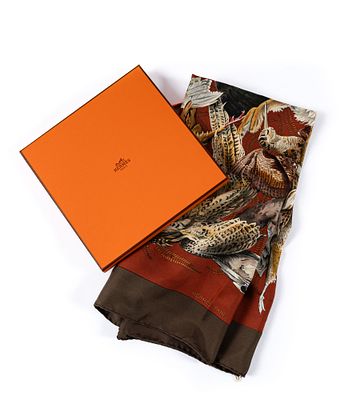 Foulard 'Gibiers' - Herm&egrave;s Foulard 'Gibiers' In seta, Henri de Linar&egrave;s 90 x 90 cm Prima edizione 