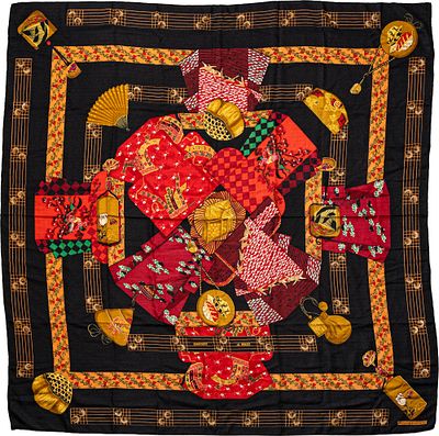 Scialle 'Kimonos et Inros' - Herm&egrave;s Scialle 'Kimonos et Inros' In cachemire, Annie Faivre Prima 