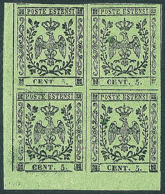 Antichi Stati Italiani - Modena - 1855 - Quartina del 5 cent (8a cat.21000) - Antichi Stati 