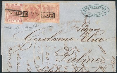 Antichi Stati Italiani - Napoli - Lettera da Napoli 26 giugno 1858 a Palma - Antichi Stati 