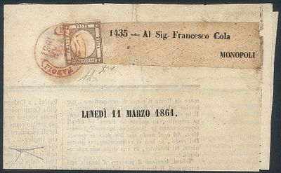 Antichi Stati Italiani - Province Napoletane - 1861 - 1/2 grano bruno grigiastro (18c) - Antichi 