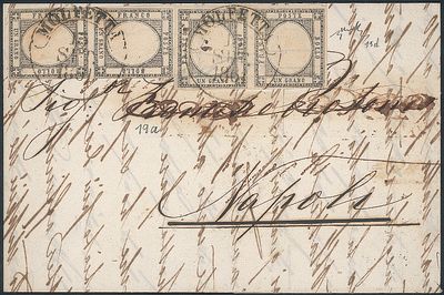 Antichi Stati Italiani - Province Napoletane - Lettera affrancata con una coppia verticale - Antich 