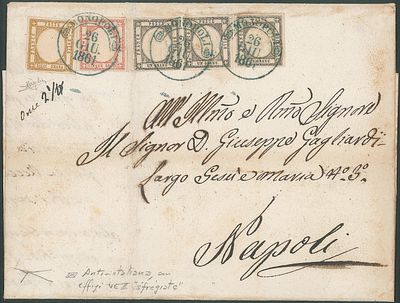 Antichi Stati Italiani - Province Napoletane - Lettera con affrancatura tricolore - Antichi Stati 