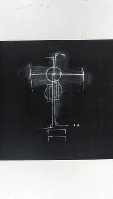 Compito di classe - PIERRE POGGI (1954) Compito di classe 2003 Tecnica mista su tavola 145 x 82 cm 