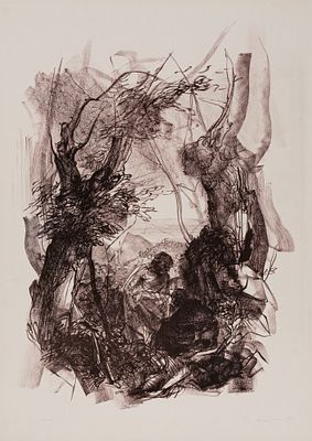 Senza titolo (Figura nel bosco) - PIETRO ANNIGONI (1910 - 1988) Senza titolo (Figura nel bosco) 