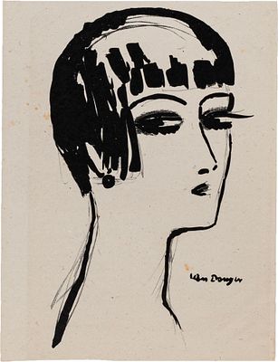 Les cheveux courts - KEES VAN DONGEN (1877 - 1968) Les cheveux courts 1924 Litografia, es. non 