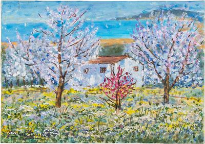 Paesaggio - MICHELE CASCELLA (1892 - 1989) Paesaggio Olio su tela 35 x 50 cm Firmato in basso a 