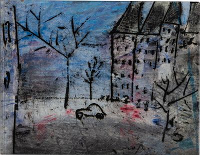 Parigi - FRANCO ROGNONI (1913 - 1999) Parigi Tecnica mista su carta applicata su tela 22 x 28 cm 