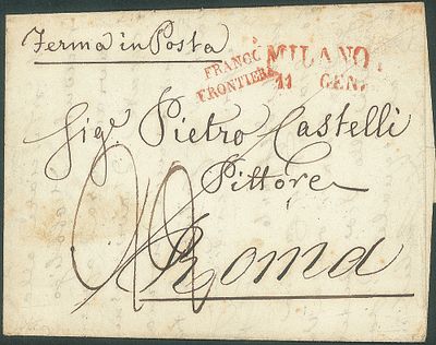 Antichi Stati Italiani - Lombardo Veneto - Milano (P.ti R2) + Franco Frontiera - Antichi Stati 