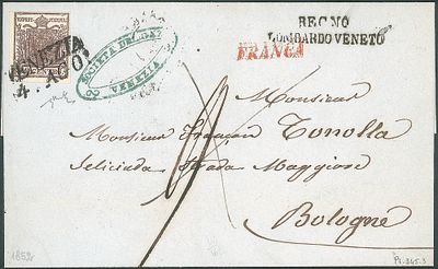 Antichi Stati Italiani - Lombardo Veneto - Lettera affrancata con 30 cent (8) - Antichi Stati 