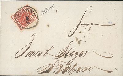 Antichi Stati Italiani - Lombardo Veneto - Territori italiani d'Austria - 3 kreuzer (3a - carta a coste verticali)
