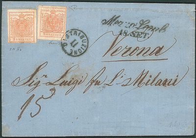 Antichi Stati Italiani - Lombardo Veneto - Territori italiani d'Austria - Mezzo Lombardo - 3 kreuzer (3M IIIb)