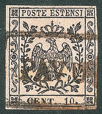 Antichi Stati Italiani - Modena - 1852 - 10 cent rosa (9) - Antichi Stati Italiani - Modena - 1852 
