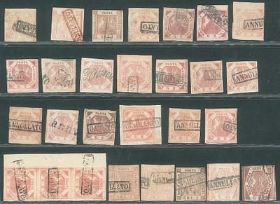 Antichi Stati Italiani - Napoli - 1858 - Insieme di 28 pezzi di 5 valori diversi - Antichi Stati 