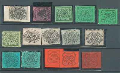 Antichi Stati Italiani - Stato pontificio - 1852/1868 - Insieme di 40 esemplari nuovi e usati - Ant 