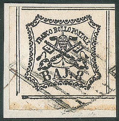 Antichi Stati Italiani - Stato pontificio - 1852 - 8 baj bianco (9) - Antichi Stati Italiani - 