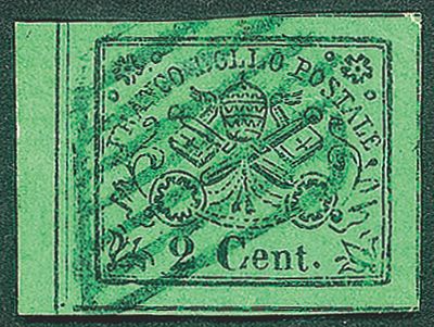 Antichi Stati Italiani - Stato pontificio - 1867 - 2 cent Stemma (13) - Antichi Stati Italiani - 
