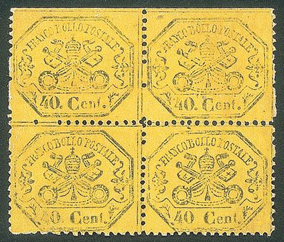 Antichi Stati Italiani - Stato pontificio - 1868 - 40 cent (29 + 29n) - Antichi Stati Italiani - 