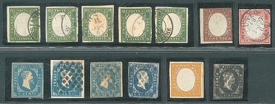 Antichi Stati Italiani - Sardegna - 1851/1861 - Insieme di 105 esemplari nuovi e usati del periodo - 