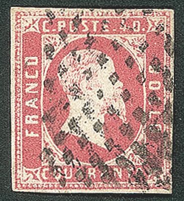 Antichi Stati Italiani - Sardegna - 1851 - 40 cent rosa carminio vivo (3a) - Antichi Stati 
