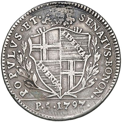 BOLOGNA - Governo Popolare (1796-1797) - BOLOGNA - Governo Popolare (1796-1797) Mezzo scudo da 5 