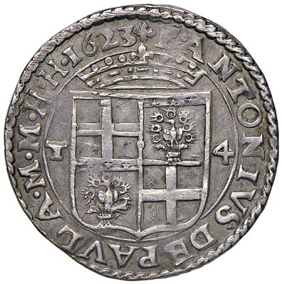 MALTA – Antoine de Paule (1623-1636) - MALTA – Antoine de Paule (1623-1636) 4 Tar&igrave; 1623 – R.S. 6 