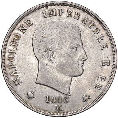MILANO – Napoleone I (1805-1814) - MILANO – Napoleone I (1805-1814) 5 Lire 1813 – Gigante 115 AG g 