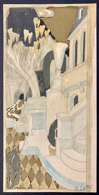 ЛАТРИ Михаил Пелопидович (1875–1942) 
Проект декоративного панно. 
Акварель, карандаш, 