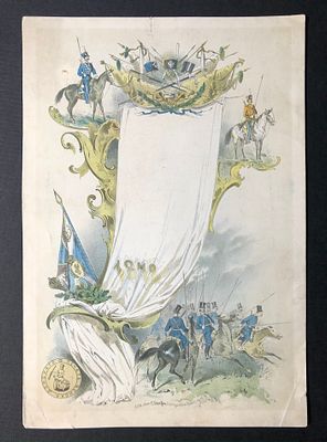 По рис. художника Богданова 
Меню (бланк): 
300-летие Донского казачества 
