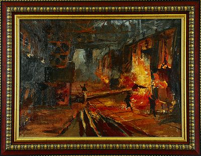 Котов П.И. " Домна " 1949г.
холст, масло. Пётр Иванович Ко́тов (1889—1953) — советский 