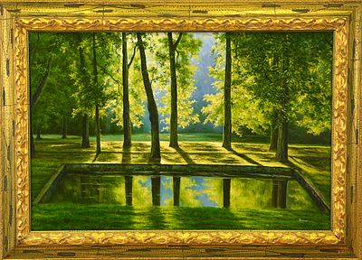 Автор не установлен, Франция, подпись Verren " Утро в парке Версаля "
холст, масло. Под именем 