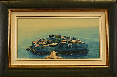 ByZekoruh Черногория "о.Свети-Стефан (Черногория)"картон, масло
. Черногорский художник Бранко 