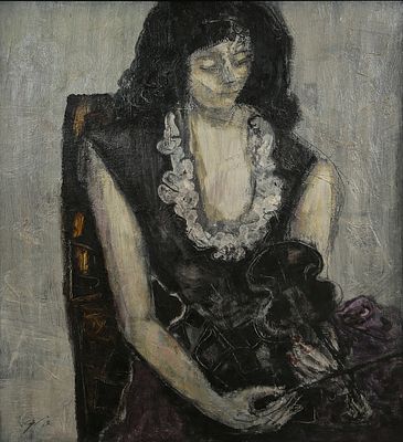 Аранышев А.Л. " Девушка со скрипкой" 2013г.
холст, масло. Аранышев Андрей Львович (род.1956г.) 