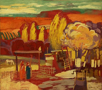 Медведев С.Г. "Время цветения" 2001г. 
холст, масло. Медведев Сергей Геннадьевич (род.1965г.) - 