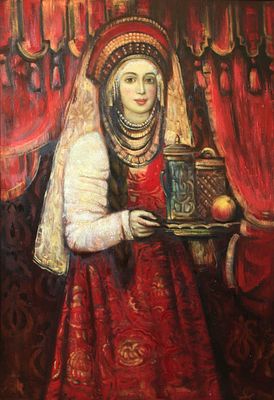 Рудометова Д. "Русская красавица"2009г.
холст, масло. Художник не идентифицирован.