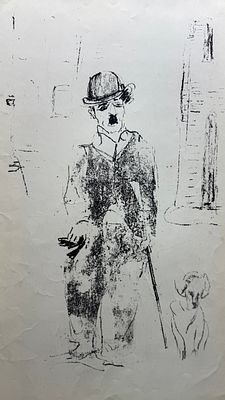 [Архив Герты Неменовой] Неменова Г.М. «Ч. Чаплин», 1970-е гг. Бумага, автолитография. Размер: 